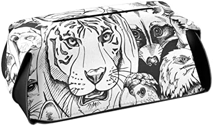 Мечка тигар волк ткиво кутија Покријте правоаголен држач за кожни ткива со рачка на рачката на ткивото на лицето за бања спална соба