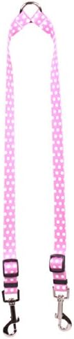 Жолта Куче Дизајн Нов Розова Полка Точка Спојка Куче Поводник, Големи-1 Широк и 12 до 20 Долго