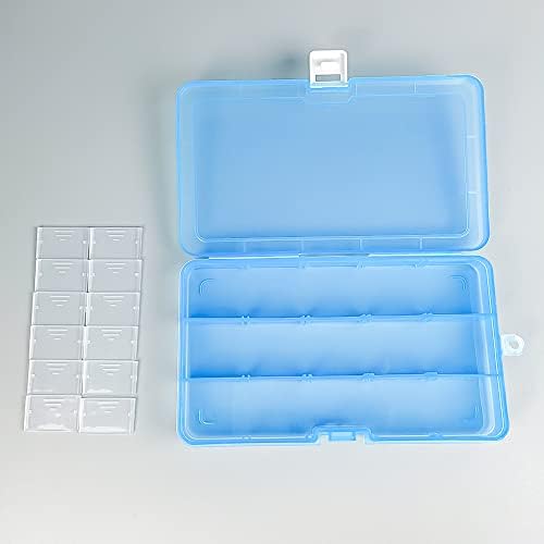 Кутија за пластични оддели за пакет Qualsen 12 пакет со прилагодливи делители занаетчиски занаетчиски организатори за складирање контејнери