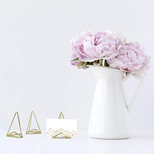 Којал големопродажен модерни метални геометриски триаголници за свадби на картички, сет од 12 држачи за броеви на златна маса