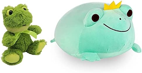 Казои Супер мека жаба кадифен перница за прегрнување и симпатична жаба полнето животно, симпатична жаба Плушичка играчка за деца деца