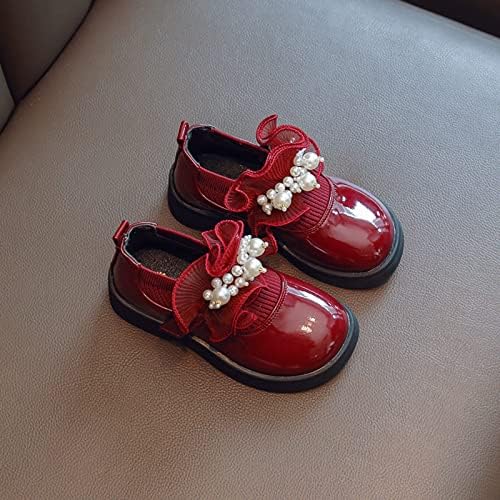 Новородени чевли за бебиња девојки со чевли со ниски потпетици Пу фустан чевли обични чевли за венчавки бебешки момчиња чевли 12-18 месеци