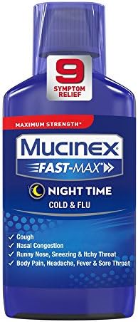 Mucinex Брзо-макс возрасен ноќен ладен и грип течност, 6 унца