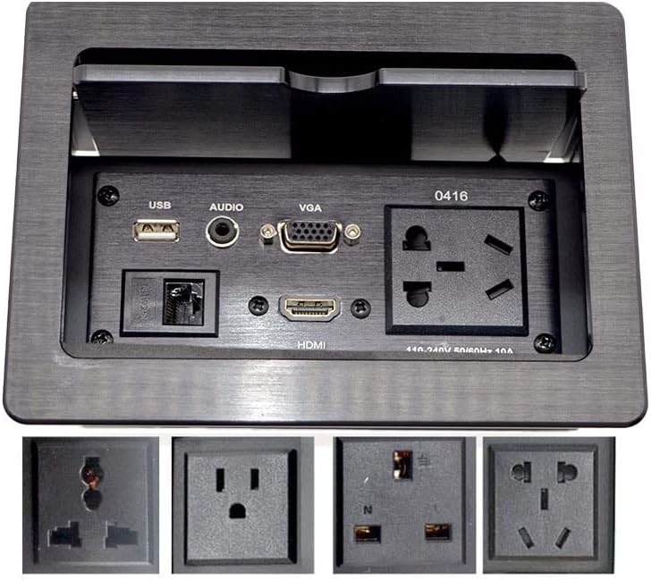 Дубао Лизгачки Приклучок За Работна Површина Со USB Аудио Мултифункционален Десктоп Скриен Приклучок Од Алуминиумска Легура