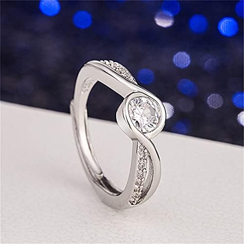 Персонализирани прстени за жени отворени трепкачки креативни прстени дијамантски бран накит моден прстен starвезда во прстенот на универзумот