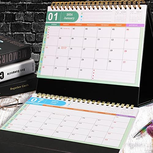 Мал Календар за Биро, јули 2023 година-декември 2024 Година Дневен Планер Десктоп Календар 7,5 х 7 инчен Мини Дневен Распоред Двојна