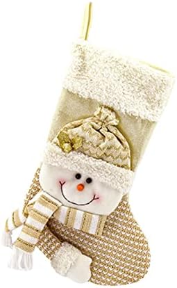 Божиќни чорапи Satmarhz, 1 пакет Божиќни чорапи Персонализирани висечки чорапи, божиќни ликови 3Д кадифен погоден за семеен празник