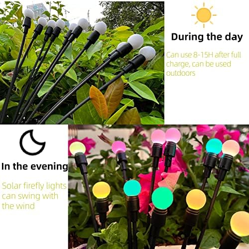 Ytiuu 2 пакувања светулка светла соларна надворешна боја, соларни светла на Старбурст, бојата што се менува RGB за задниот двор, патека за тревник