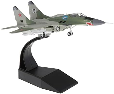 Extralife 1/100 MIG -29 Fighter Attack Attack Model Diecast Авион - метален мини диекаст авион со штанд