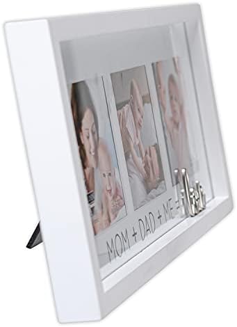 Меѓународни дизајни на Малден, мамо тато мене, сакам 4x4 3-отвора бело измешано фото-wallиден рамка со avationубовен збор приврзаност