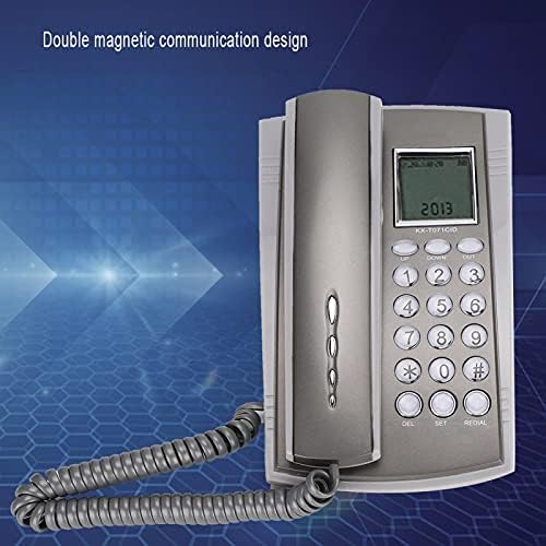 Ashata wallиден телефон, кабел телефонски wallид монтиран десктоп кабел за лична карта, телефонски телефон, LCD дисплеј фиксни телефонски телефон