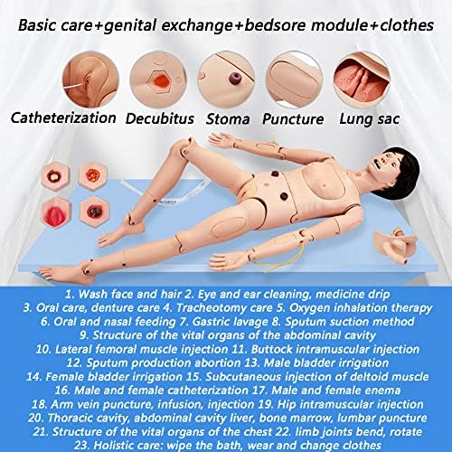 Modенски медицински сестри манекен 5,5ft ПВЦ за демонстрација на прва помош Анатомија модел со облека за пациенти и машки и