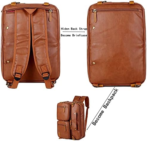 Машка кожна чанта со ранец на ранец хибриден 17-инчен лаптоп торба за деловни месинџер торба HB-22