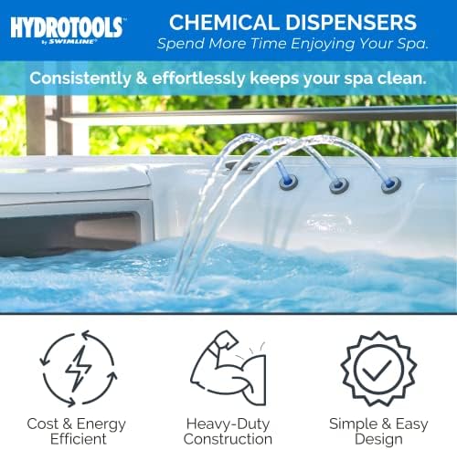 Hydrotools by Swimline 8715 Mini хемиски диспензер за бањи и лични базени | Компатибилен со таблети Бром и хлор поддржува 1 '' таблети
