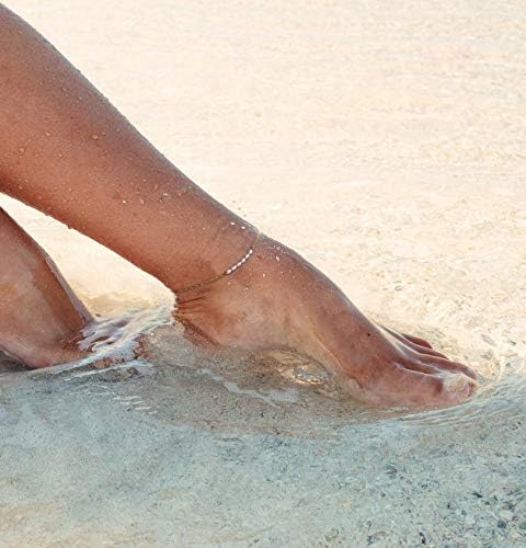 WEARON Anklet ЗА Жени, 14k Позлатени Едноставен Летен Плажа Бохо Нога Синџир Накит