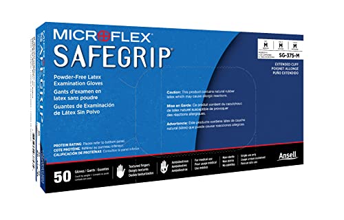 Микрофлекс SafeGrip SG - 375 Екстра Дебели Латекс Ракавици За Еднократна Употреба За Животни Науки, автомобилски w/Текстурирани Прсти-Мали,