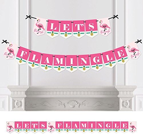 Голема Точка На Среќа Розова Фламинго-Забава Како Ананас-Тропска Летна Забава Банер-Розова Партија Украси-Ајде Пламен