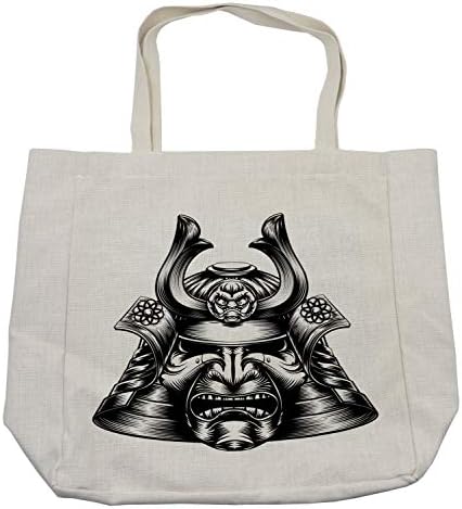 Јапонска торба за шопинг во Амбесон, ориентален стил Ориентален тематски демонски самурај во источен стил, воена уметност, еколошка торба