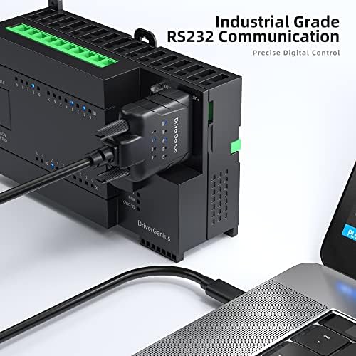 DriverGenius USB232A-E-C, USB Type-C до RS232 DB9 Сериски конвертор со 9 X LED диоди