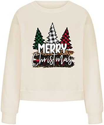 Flekmanartените на Флекманарт грди Божиќни џемпери o-врат пулвер случајни долги ракави лабави врвови грда Божиќ блуза 3Д печатен џемпер