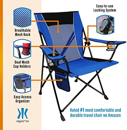 Чаир за кампување Кијаро, карактеристика со двојно заклучување, стол за кампување „Малдиви сина и прашка“, една големина, Халет