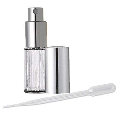 Гранд парфими стакло фино парфем атомизатор, шише со стакло со ребра, сребро распрскувач 1/4 мл 7,5 мл