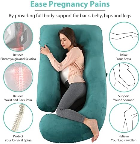 Перница за бременост во Викстарија, породилна перница во форма на 57 инчи со отстранлив капак за поддршка на целото тело за грб, колкови, нозе,