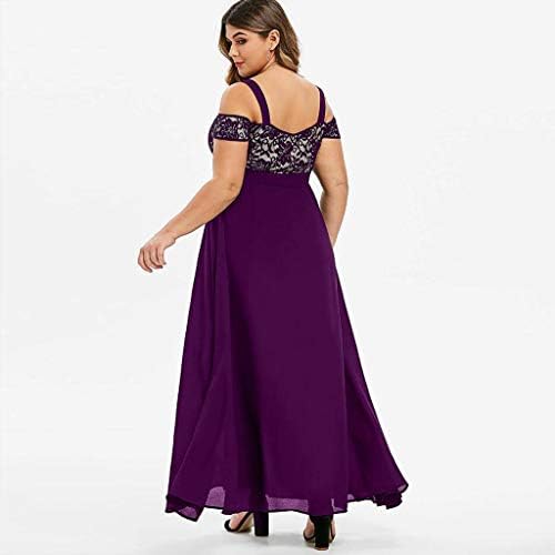 Фустани за жени 2023 плус големина мода макси фустан чипка за шиење со кратки ракави без ракав долг фустан