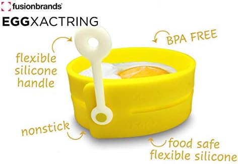 Fusionbrands EggXactRing Прилагодлив Силиконски Прстен За Јајца и Прстен За Храна за Печење, Обликување И Презентирање, Жолто