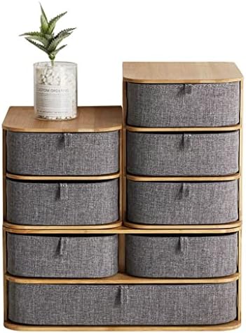Quul ткаенина за складирање кутија за складирање дома украс за складирање кабинет дрво оксфорд крпа кутија за чување повеќе слоеви едноставни