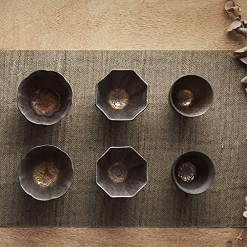 Шухан додаток за чај Гроздобер позлатен керамички мал тренер, стил: осум комплети за чаши од ливчиња за чаши од ливчиња