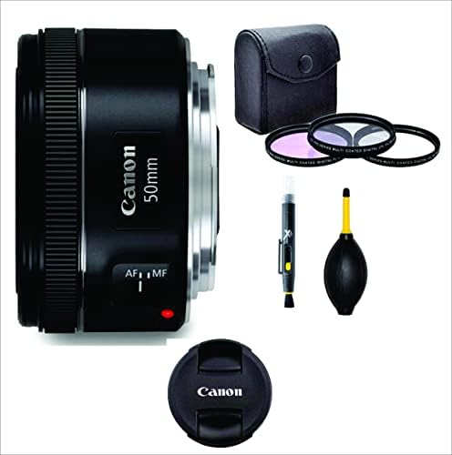 Кристален пакет за Canon EF 50mm f/1.8 STM леќи + 3PC комплет за филтрирање + Пен за леќи + вентилатор + торбичка за леќи