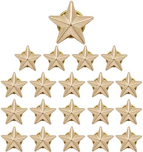 20 Парчиња Ѕвезда Значка Златен Ревер Игла за 4 јули Меморијален Ден Денот На Ветераните