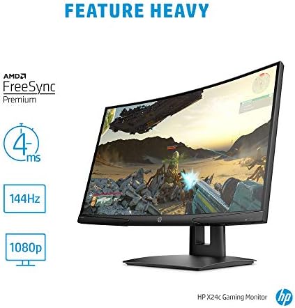 HP X24c Gaming Монитор | 1500r Криви Игри Монитор Во FHD Резолуција со 144hz Освежување Стапка И Amd FreeSync Премија | Црна