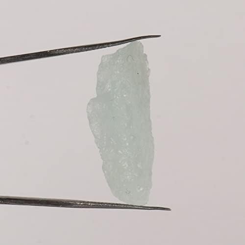 GemHub 18,2 CT груб лабав скапоцен камен Aqua Sky Aquamarine Crystal Certified Rock Loose Gemstone природен скапоцен камен