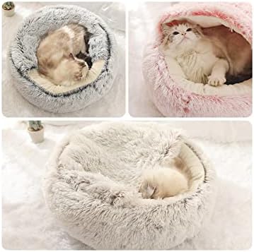 Зима 2 во 1 круг стил на кревет со мачки 5 - кревет за кучиња од крофна - душек во кревет за кучиња за кучиња за домашни миленици