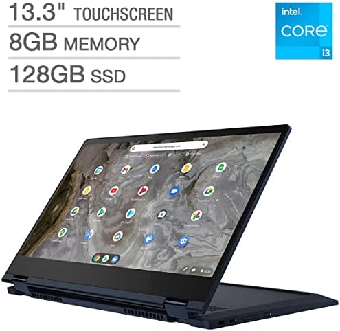 Најновиот Леново Chromebook Flex 5 Кабриолет 2-во-1 Лаптоп Во Бездна Сина 13.3 FHD Екран На Допир 11-Ти Генерал Intel Core i3-1115G4