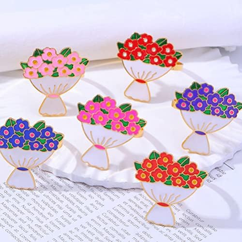 Цветна салфетка од Зеродеко прстени цветни држачи за салфетка, сервис токи за трпезарија за трпезарија за украс за свадбени банкет декор за