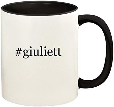 Подароци на Ник Нок Giuliett - 11oz хаштаг со керамичка боја и внатрешна чаша за кригла, црна