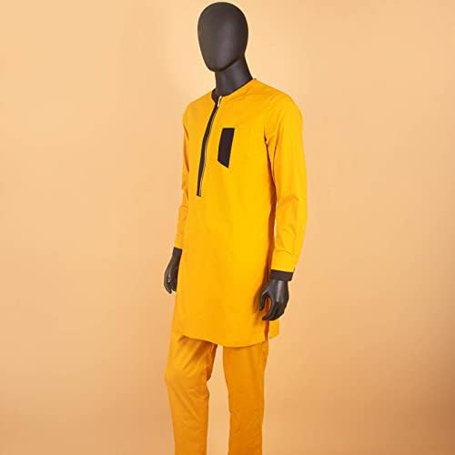Африканска облека за мажи по поштенски кошули и анкара панталони 2 парчиња сет дашики облека племенски тренерки базински богатство