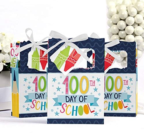 Голема точка на среќа среќен 100 -ти ден на училиште - 100 дена кутии за фаворизирање на забави - сет од 12