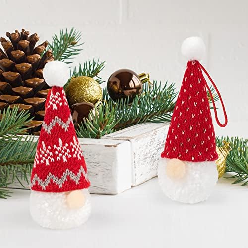 D-Fantix Gnome Божиќни украси сет од 6, рачно изработени шведски том gnomes Декоративни украси кадифни божиќни украси дрво виси декоративни