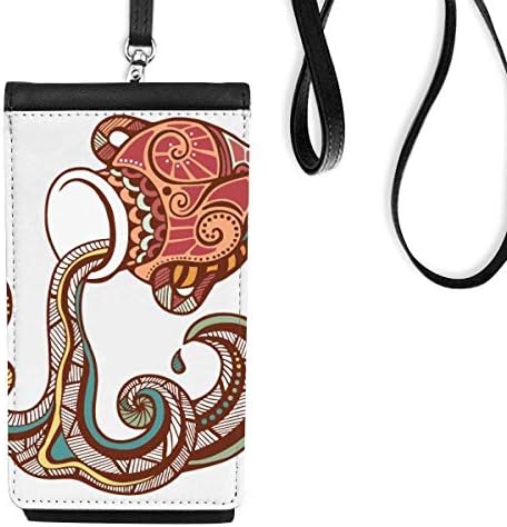 Водолија Констелација Зодијак симбол Телефон паричник чанта што виси мобилна торбичка црн џеб