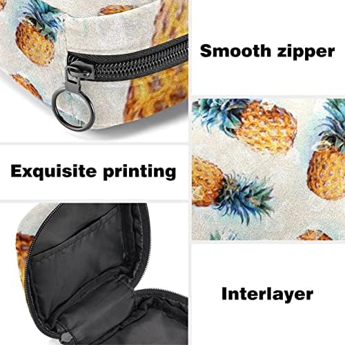 Санитарна торба за складирање на салфетки, торба за период, торба за тампон, торба за шминка, ретро лесна форма на овошје од ананас