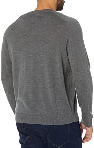 Амазон свесен за машка редовна мерино волна од мерино-врата џемпер