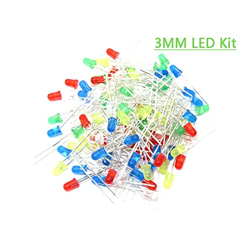 5ColorsX20PCS = 100PCS 3mM LED диоди светло разновиден комплет бело жолто црвено зелена сина боја на секој пакет компонента од
