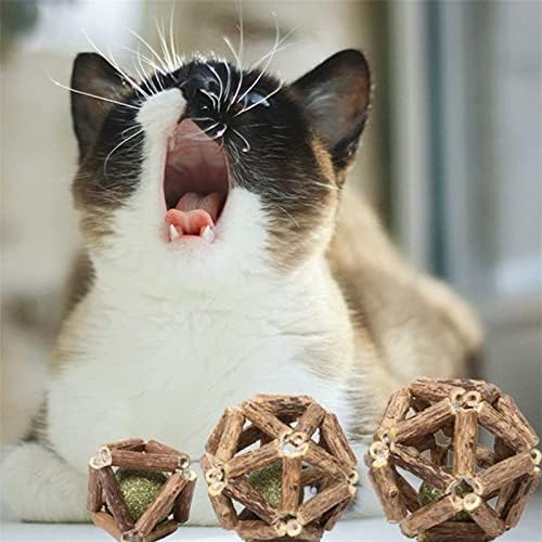 Lianyao catnip топка, Catnip Ball Cat Toys Interactive Toy за мачиња за чистење мачки заби здрава топка за мачки, играчка за
