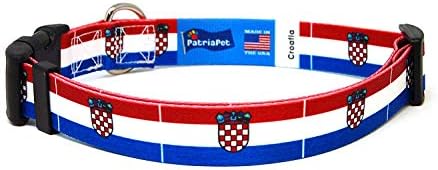 Хрватска Јака За Кучиња | Знаме На Хрватска | Брава За Брзо Ослободување | Направена ВО ЊУ ЏЕРСИ, САД | За Средни Кучиња | Широка 1 инч