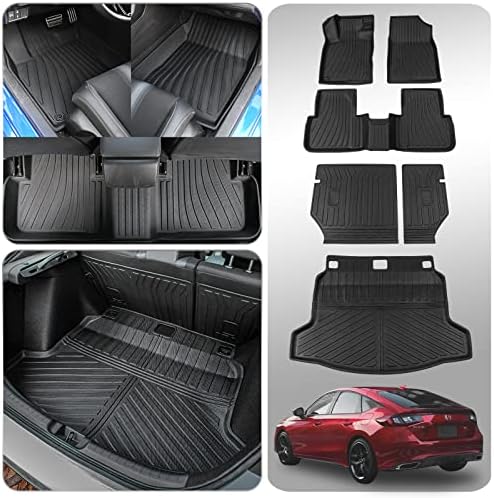 Thinzyou fit 2022 2023 Honda Civic Hatchback Cargo Liner Trunk Mat Cargo Mat Trunk Liner TPE All Time Back Seat Cover Protector 2022 Civic
