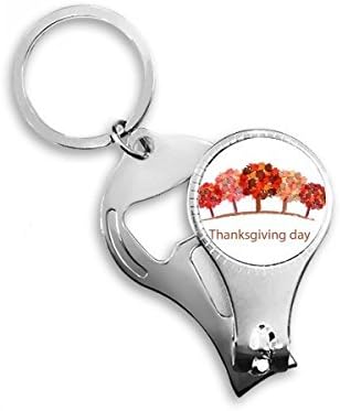 Денот на благодарноста Ден на Денот на благодарноста Црвено дрво Акварел шема на клуч за клучеви со повеќе функции на нокти за шишиња